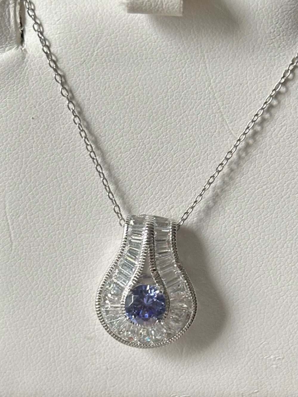 Vanna K for Bella Luce Sterling Silver CZ & Tanzanite Pendant Necklace